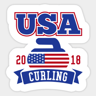 USA Curling 2018 Sticker